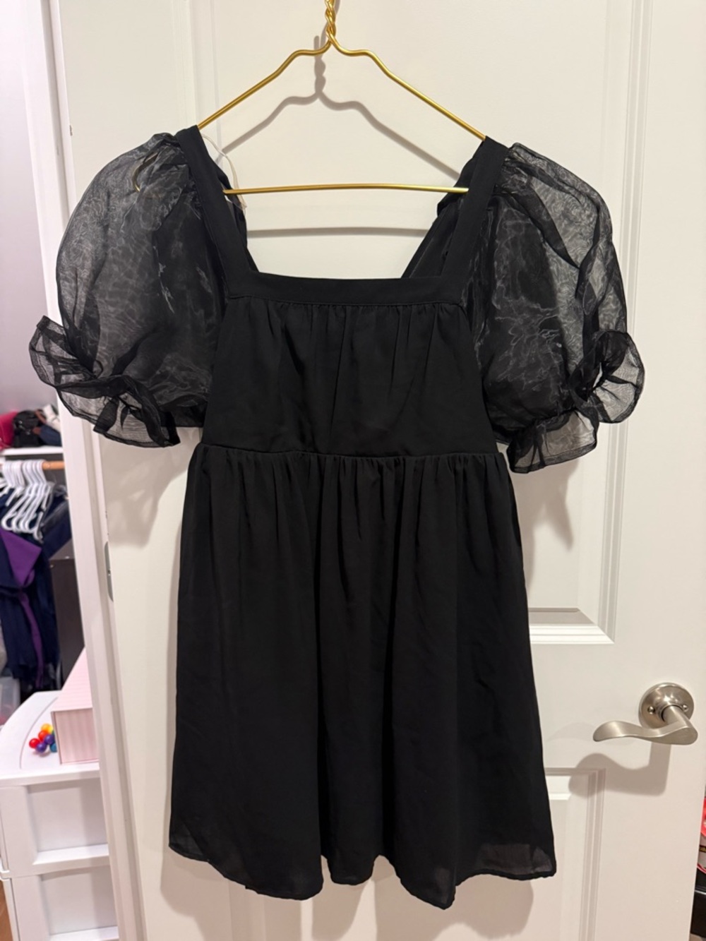 entro Black Tie-Shoulder Mini Dress